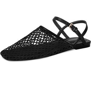 a new day Black Mesh Slingback Flats